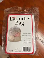 LARGE Nylon Mesh Laundry Bag Push-lock Drawstring Delicate Clothes 24x36 White