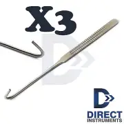 3Pcs Surgical Spay Snook Hook Ovariohysterectomy Nursing Veterinary Instruments