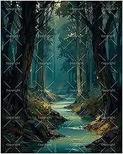TAOPAOLAB Landscape Paint by Numbers Kit for Adults - DIY Dark Forest Creek with Sunlight Painting on Canvas 16x20 Inches, Acrylic Paint Set, Suitable for Beginners, Art for Home Decoration or Gifts