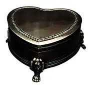 Russell Collection - Pewter Finish Heart-Shaped Footed Jewellery Box Large