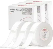 NIIMBOT Label Tape of Model D11/D110/D101 Printer, (3 Rolls, 0.47"×1.57"/12×40mm) Adapted Label Printing Paper, Office & Home Labeling Tape Replacement (White)