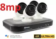 Swann 4K 8mp DVR8-5580 8-Ch 2TB Voice Control 4x PRO-4KMSB T'Detect Bullet