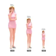 Resin 1/43 1/64 1/87 Scale Pink Veil Girl Painted Figure Miniature Toys