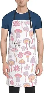 [AFHYZY] Chef Aprons for Women with Pockets Kitchen Cooking Aprons, Mushroom2, One Size, Mushroom2, One Size