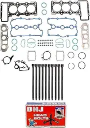 DNJ HGB832 Cylinder Head Gasket Set with Head Bolt Kit for 2008-2012 Audi A4 Quattro, A5 Quattro, A6 3.2L V6 24V DOHC 3197cc