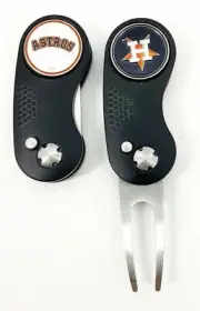 GOLF SWITCHBLADE Houston Astros DIVOT REPAIR TOOL + Ballmarker Black