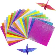 Glitter Paper 50 Sheets Shiny Rainbow Color Square Origami Craft Paper 10 Colors