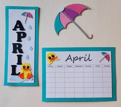 April Calendar Set. Scrapbook, Card making Paper Piecing