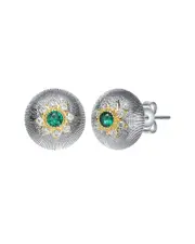 Genevive Two-Tone Plated CZ Earrings