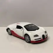 Unknown Brand White Bugatti Veyron Approx. 1/64 Scale LOOSE