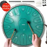 12 Inch Steel Tongue Rain Drum Garden Waterproof Handpan 15 Notes Gift