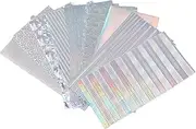 SUPERFINDINGS 18Pcs 9 Styles Reflective Silver Fishing Lure Stickers Holographic Fish Scales Lure Tape Waterproof and Adhesive Film Flash Lure for Lures DIY Flash Fishing Lure Tapes