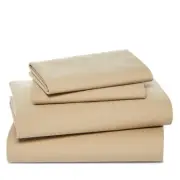 Sky 100% Cotton Percale FULL Sheet Set Tan