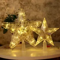 在飛比找蝦皮購物優惠-🔥台灣新款熱賣🔥 聖誕樹頂燈 led發光立體星星燈 樹頂星彩