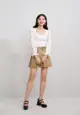 A-Line Pleated Mini Skirt with Pouch