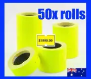 50 FLURO PRICING PRICE TAG TAGGING GUN LABEL ROLLS BULK YELLOW AK1