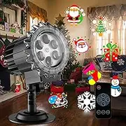 Halloween Projector Lights, Remote Control Christmas Projector Lights with 16 Slides, IP44 Waterproof, Portable Snowflake Projector Lights with Timing Function, LED Projector Lamp