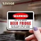 100% Waterproof Warning Beer Fridge Funny Sticker! Beer Fridge Decal Ships Free!