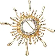 [WOFASHPURET] Sun Flower Brooch Clothing Accessory Birthstone Bouquet Bow Brooches Clothing Jewelry Decor Cameo Cloak Flapper Bodysuit Custom Cardigan Fashion Lapel Pins Men Alloy Golden