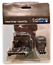GoPro Black Fully Adjustible Head Strap + QuickClip One Size Fits Most ACHOM-001