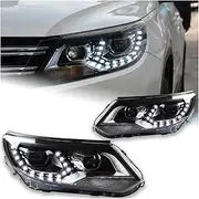 Car Styling LED Headlight Compatible For VW Tiguan Headlights 2013-2016 DRL Hid Head Lamp Angel Eye Bi Xenon Beam Accessories