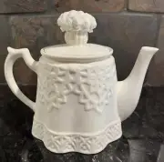 Lenox BUTLER’S PANTRY Garden Party TEAPOT White Lace Flower Bouquet New with Tag