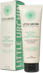 LITTLE URCHIN Natural Daily Moisturiser, 100g | Skin-Loving Organic Ingredients | Hydrate, Nourish & Enrich With Antioxidant & Anti-Ageing Benefits