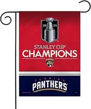 Rico Industries NHL Hockey Florida Panthers 2024 Stanley Cup Champions 13" x 18" Double Sided Garden Flag