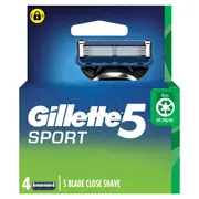 Gillette 5 Sport Razor Blades 4 pack
