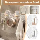 5x Transparent Acrylic Wall Hook Waterproof Self Adhesive Towel Rack Coat H GXL