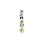 Sterling Silver Peridot Diamond Pendant