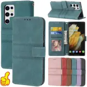 Flip Leather Wallet Case Cover For Samsung S25 S24 S23 S22 S21 S20 Ultra Plus FE