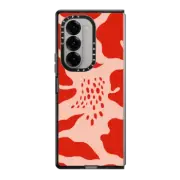 Galaxy Z Fold6 Impact Case Pink Red Abstract Floral