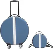 [Wnota] Trolley Suitcase 2-Piece Round Carry-on Suitcase 18 in Suitcase with Password Lock Box Trolley Suitcase Luggage Suitcase (Color : B, Size : 2 Piece)