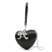[Self-Portrait] Black Satin Top Handle Heart