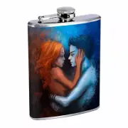 Fire And Ice Em14 Flask 8oz Stainless Steel Hip Drinking Whiskey