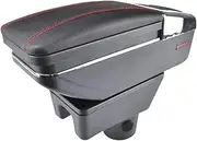 Armrest, for Mitsubishi, Mirage Attrage 2014-2018 Arm Rest Rotatable Storage Box Decoration Car Styling 2015 Car Armrest Storage Box(Red Thread)