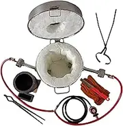 LSMIITTH 16 KG Gas Metal Melting Furnace Kit 2642°F / 1450°C Propane Forge Dual Burner (100,000 BTU) Foundry Home Kiln Smelting Casting Tool Refining Recycle Brass,Gold,Silver