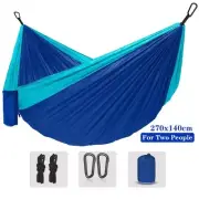 Outdoor Solid Color Hammock Straps and Black Carabiner Camping Survival 2 Person