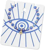 [Palas Jewellery] Women's Mati Evil Eye Glass Bead Stretch Bracelet, Blue