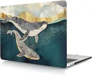 Laptop Cover Case Compatible with New MacBook Air 13.6 inch M2 Chip Model A2681 with Liquid Retina Display Touch ID Released in 2022, 3D Painted Plastic Protective Hard Shell Case, Dolphins