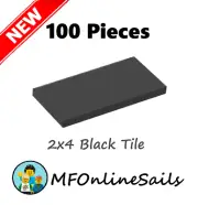 **NEW** 100x Genuine LEGO 2x4 TILES Tile - Black - 87079 Bulk Smooth