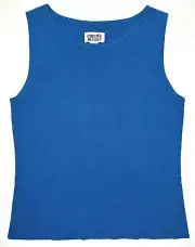 Chicos Tank Top Size 1 (S/8) Linen Cotton Blend Knit Blue