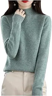 [OULIWANGLUO] Women's Casual Crewneck Cashmere Sweaters Trendy Comfort Jumper Knitted Pullove Warm Long Sleeves Sweater Dressy