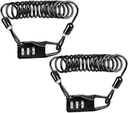 GANAZONO 2Pcs Bike Security Cable Lock Code Combination Lock for Bicycle Portable and Compact Strong Cut Resistance for Outdoor Cycling