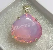 96.20 Ct Natural Pink Opal Pear 925 Solid Sterling Silver Pendant A+ Gemstone NA