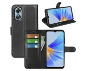 For OPPO Reno11 F 5G Premium Leather Wallet Flip Case TPU Cover - Black
