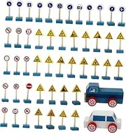 Kisangel 1Set Street Road Signs Educational for Cognitive for Early Transportation Learning for Home Outdoor Kindergarten Activities