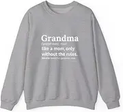 [X.Style] Womens Grandma Definition Funny Grandmother ds037 Sweater Grey S