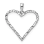 14k White Gold 1/6ct. Real Diamond Heart Pendant